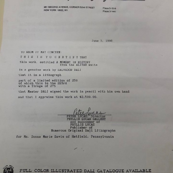 Limited Salvador Dali, hand signed by the Master - Picture 3 of 3